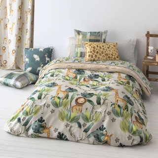 SIMBA Children's Duvet Cover – Wild Design for Boys | Beige | 90 and 105 cm Bed | Other Colors and Sizes Upon Request